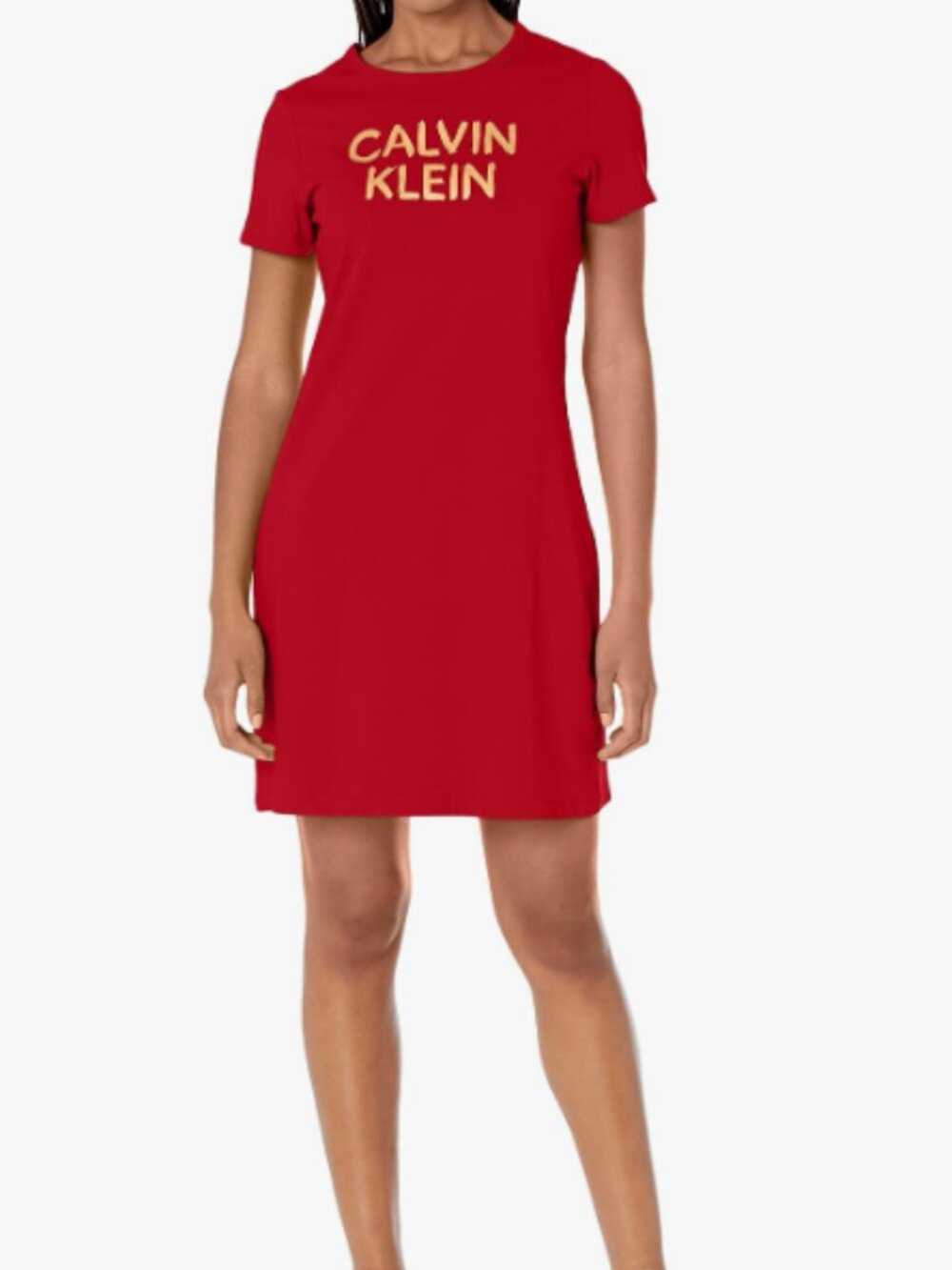 Calvin Klein Women's Short Sleeve Logo Round Neck T-Shirt Dress - Picture 1 of 10